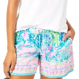 Lilly Pulitzer Katia 5” Shorts Multi Fished My Wish Size Large